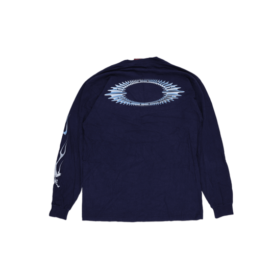 Oakley Vintage Navy Long Sleeve T-Shirt Men Medium Cotton Streetwear Crew Neck
