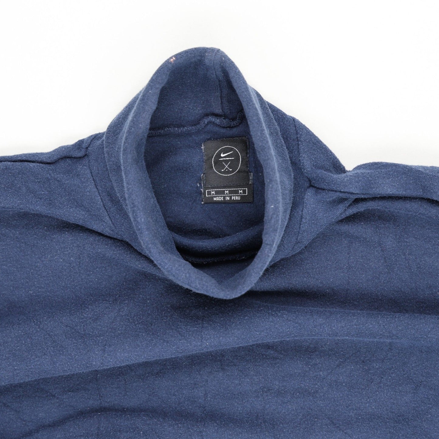 Nike Vintage Navy Blue Roll Neck Sweatshirt Men's Size M Cotton