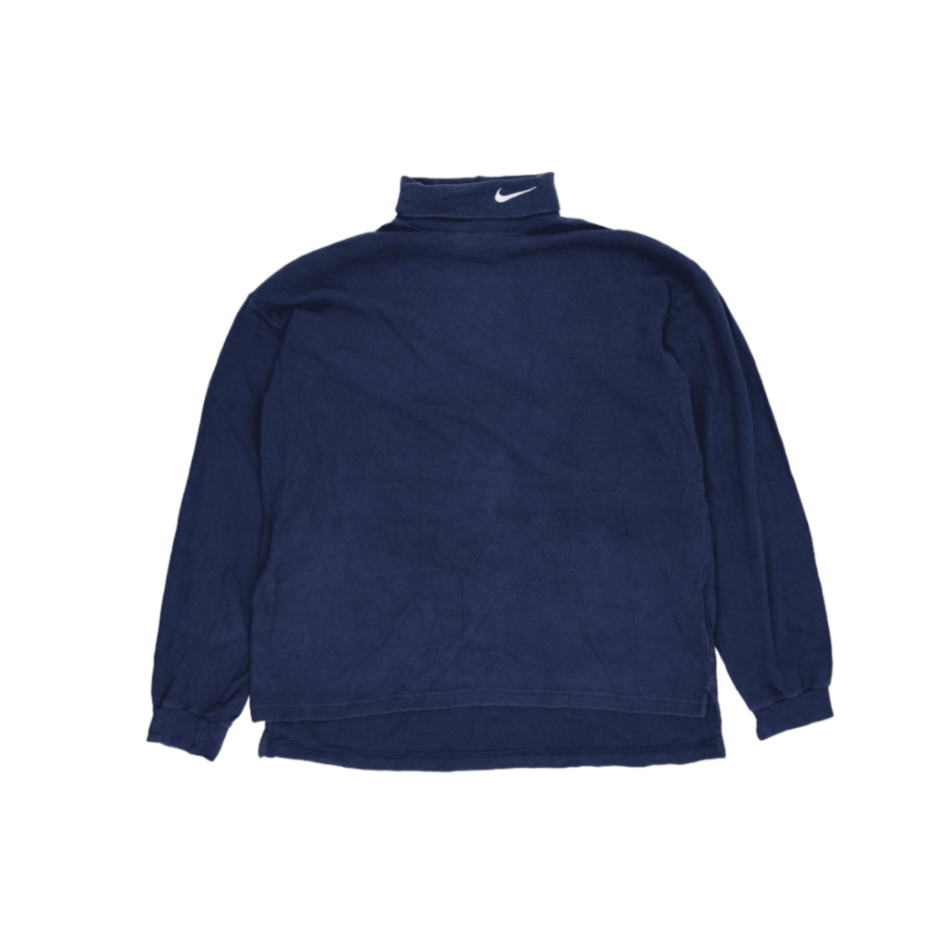Nike Vintage Navy Blue Roll Neck Sweatshirt Men's Size M Cotton
