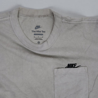 Nike Men's Grey Long Sleeve Pocket T-Shirt Size Large 100% Cotton Casual Crew Neck