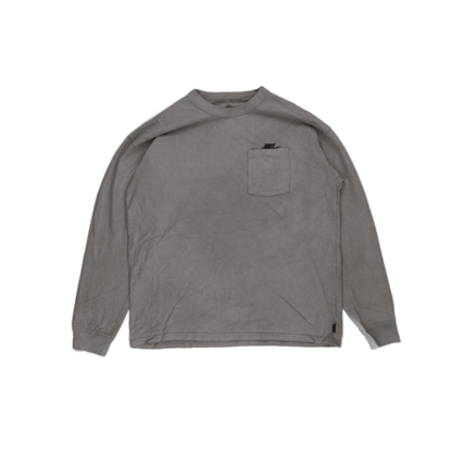 Nike Men's Grey Long Sleeve Pocket T-Shirt Size Large 100% Cotton Casual Crew Neck