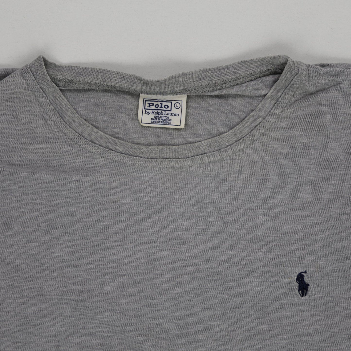 Ralph Lauren Long Sleeve Crew Neck T-Shirt Grey Large Cotton