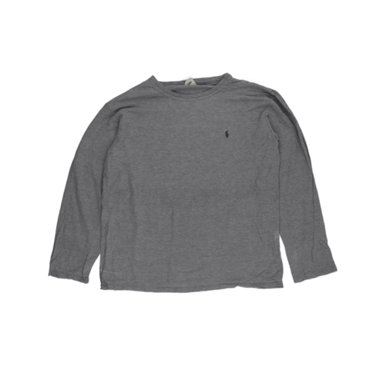 Ralph Lauren Long Sleeve Crew Neck T-Shirt Grey Large Cotton