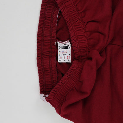 PUMA Burgundy Athletic Shorts Men Medium Cotton Blend 22 cm Inseam