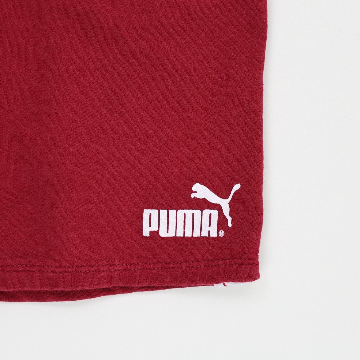 PUMA Burgundy Athletic Shorts Men Medium Cotton Blend 22 cm Inseam