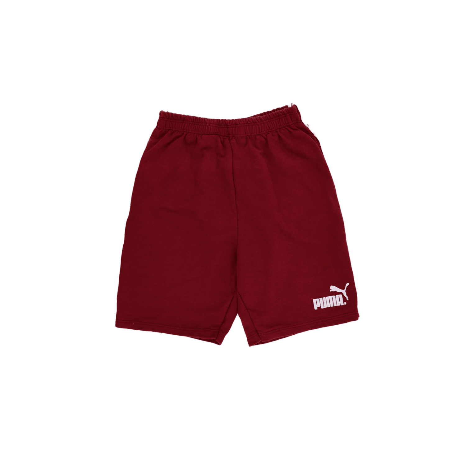 PUMA Burgundy Athletic Shorts Men Medium Cotton Blend 22 cm Inseam