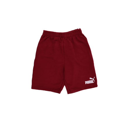 PUMA Burgundy Athletic Shorts Men Medium Cotton Blend 22 cm Inseam
