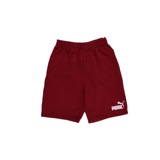 PUMA Burgundy Athletic Shorts Men Medium Cotton Blend 22 cm Inseam