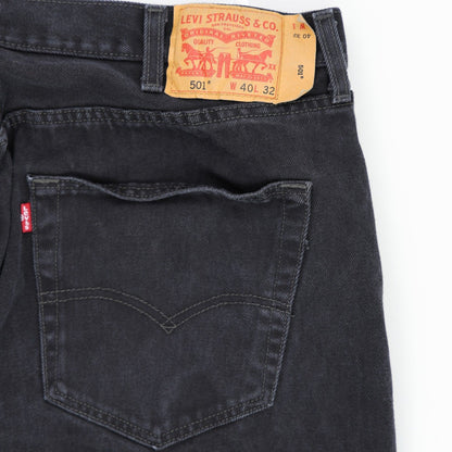Levi's 501 Black Straight Leg Jeans W40 L32 Cotton Vintage