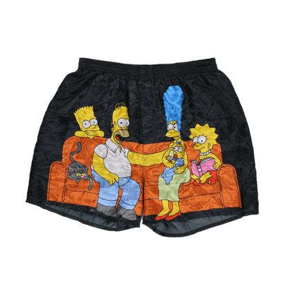 The Simpsons Vintage Black Lounge Shorts XL 42 Inseam Polyester