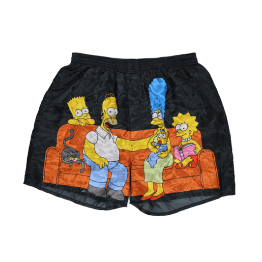 The Simpsons Vintage Black Lounge Shorts XL 42 Inseam Polyester