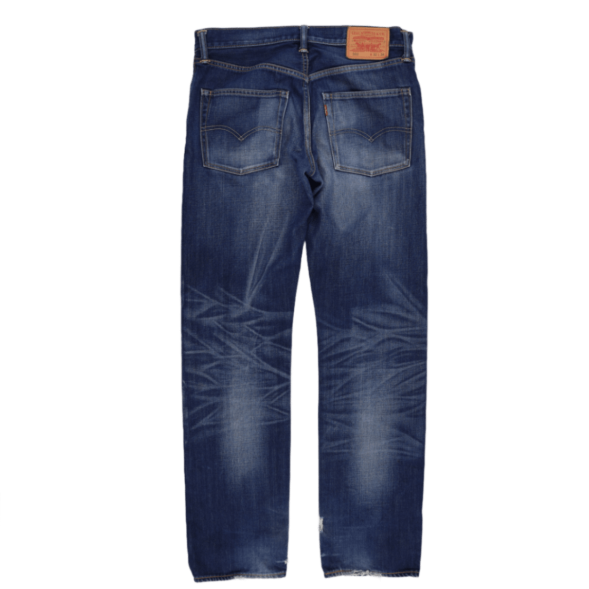 Levi's 502 Tapered Fit Blue Denim Jeans W32 L34 Cotton