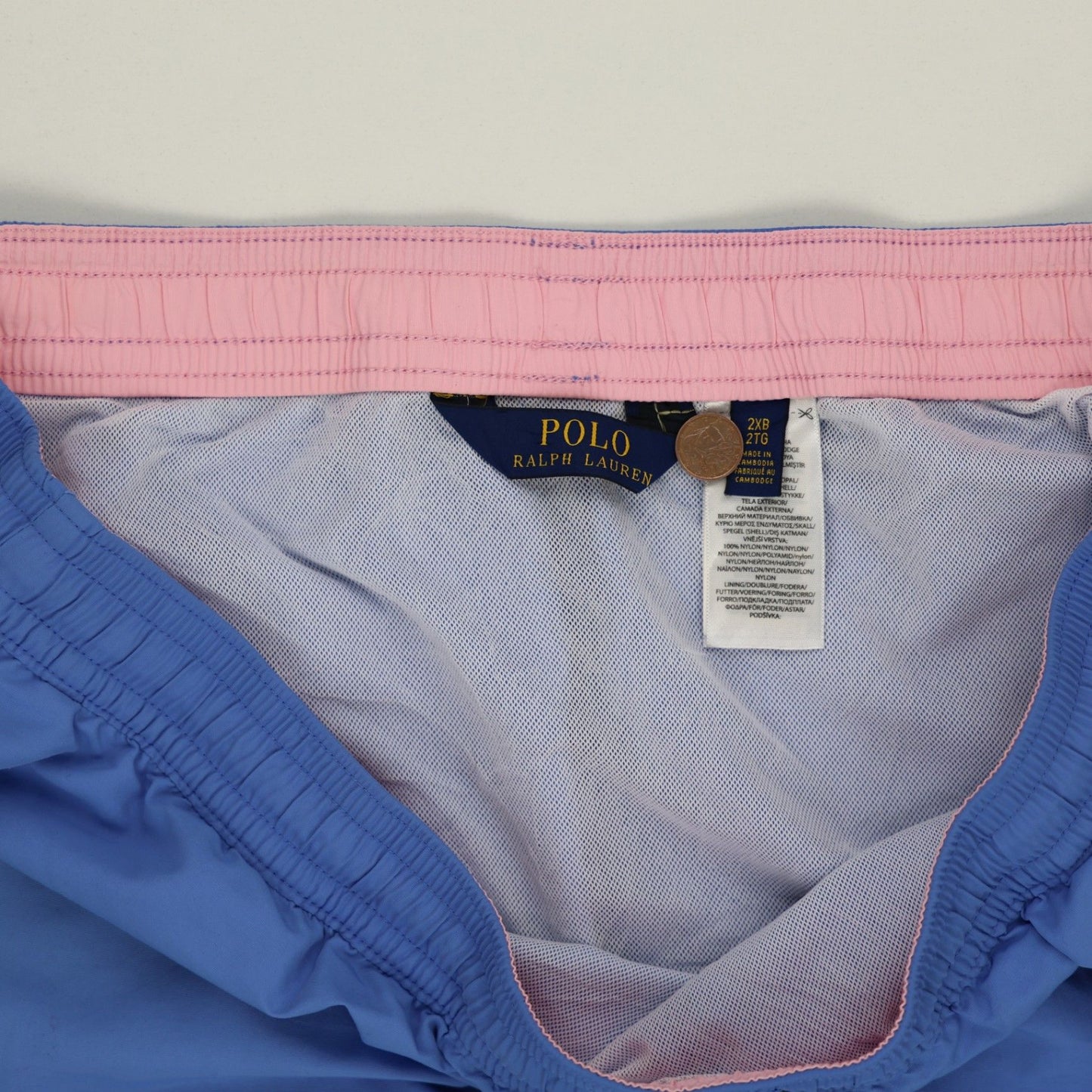 Polo Ralph Lauren Blue Swim Shorts 2XB 15 Inch Inseam Polyester Mens