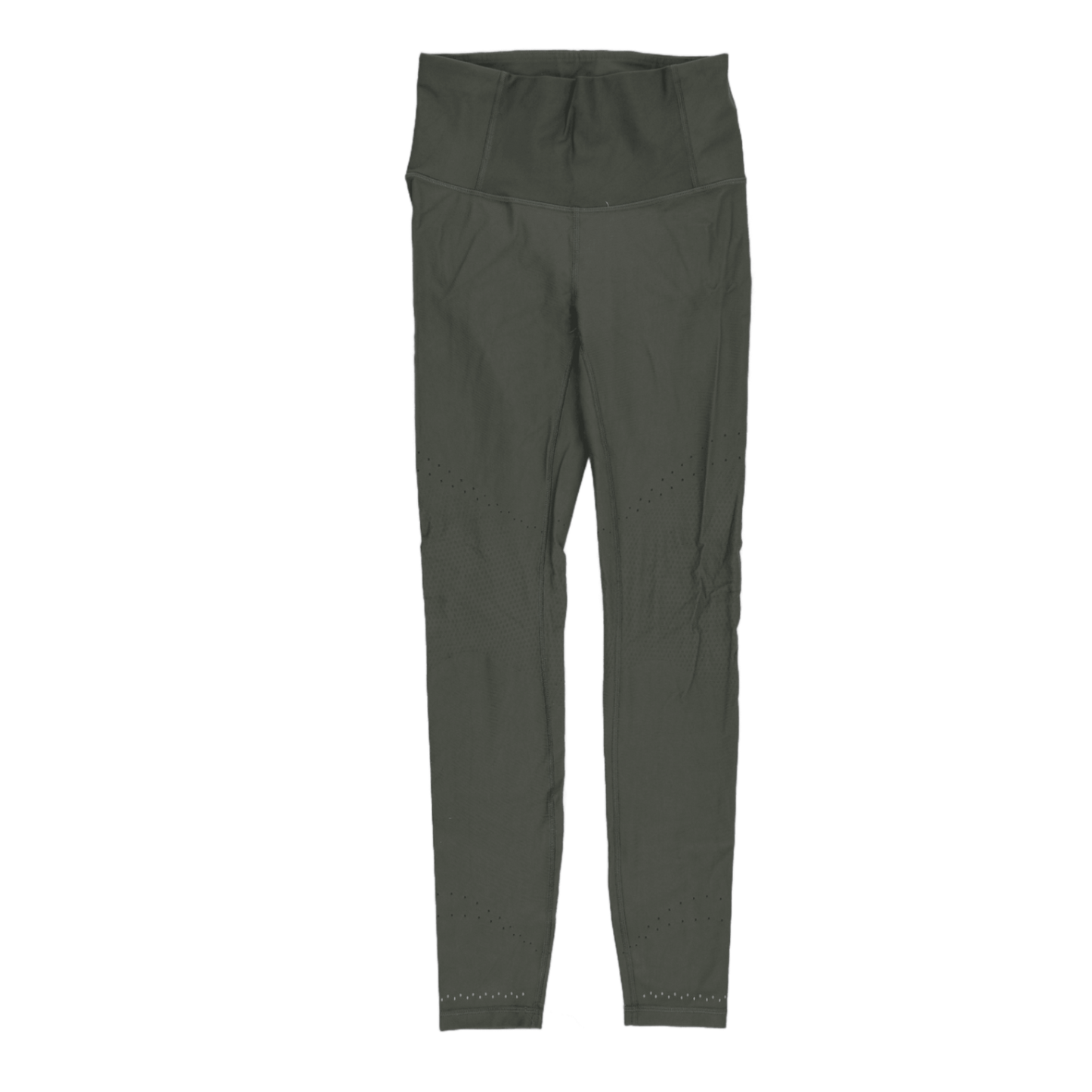 Lululemon High Waisted Olive Green Sports Leggings Size 8 Medium Stretch Polyamide Blend 29 Inch Inseam