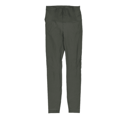 Lululemon High Waisted Olive Green Sports Leggings Size 8 Medium Stretch Polyamide Blend 29 Inch Inseam