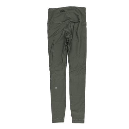 Lululemon High Waisted Olive Green Sports Leggings Size 8 Medium Stretch Polyamide Blend 29 Inch Inseam