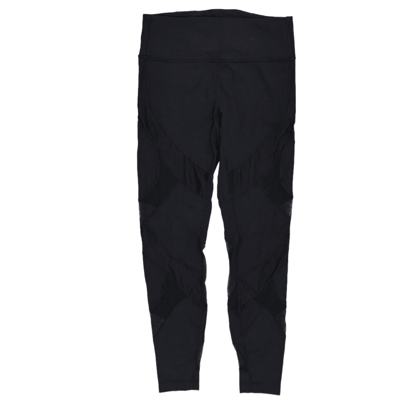 Lululemon Black High Rise Mesh Panel Leggings Womens Size 6 Polyester Blend