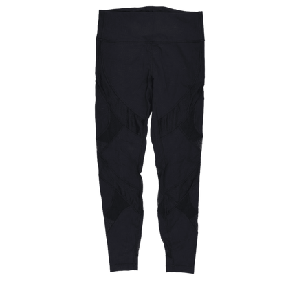 Lululemon Black High Rise Mesh Panel Leggings Womens Size 6 Polyester Blend