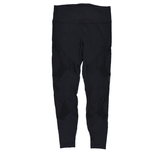 Lululemon Black High Rise Mesh Panel Leggings Womens Size 6 Polyester Blend