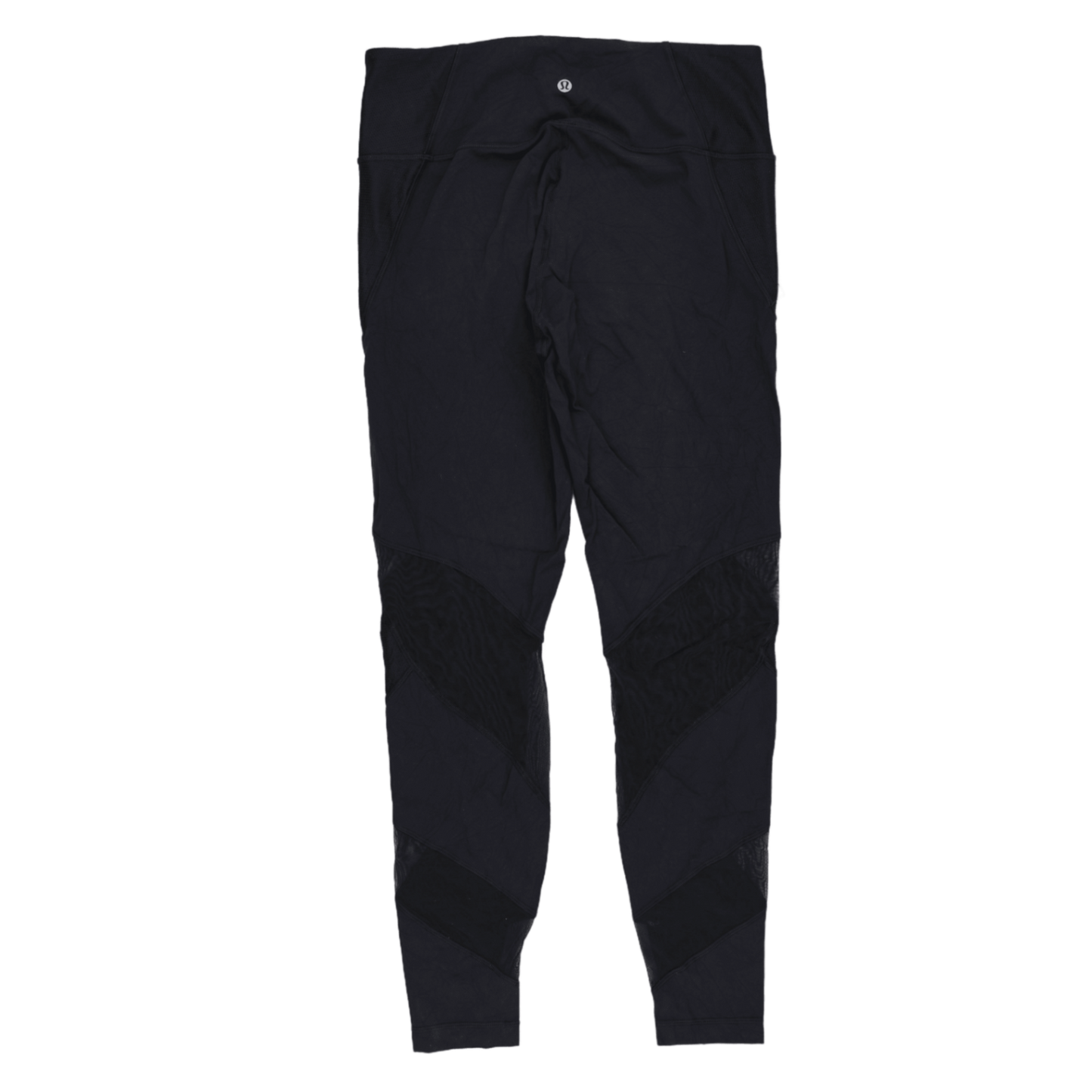 Lululemon Black High Rise Mesh Panel Leggings Womens Size 6 Polyester Blend