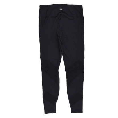 Lululemon Black High Rise Mesh Panel Leggings Womens Size 6 Polyester Blend