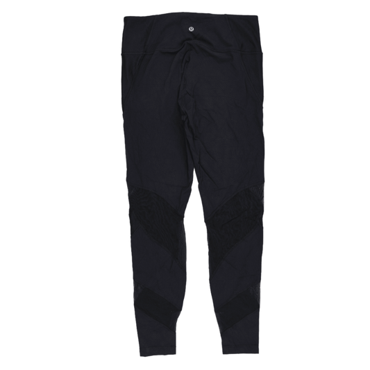 Lululemon Black High Rise Mesh Panel Leggings Womens Size 6 Polyester Blend