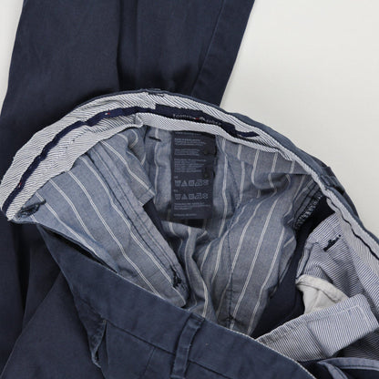 Tommy Hilfiger Navy Slim Fit Chinos Trousers 34W 32L Cotton Blend Mens