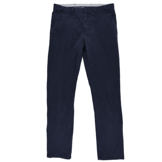 Tommy Hilfiger Navy Slim Fit Chinos Trousers 34W 32L Cotton Blend Mens