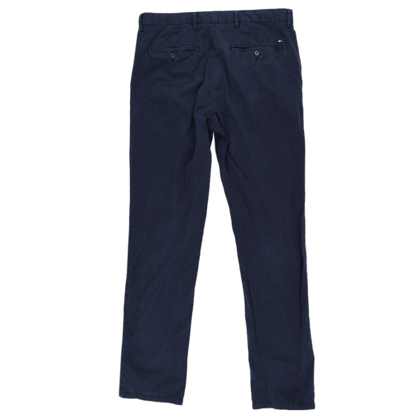 Tommy Hilfiger Navy Slim Fit Chinos Trousers 34W 32L Cotton Blend Mens