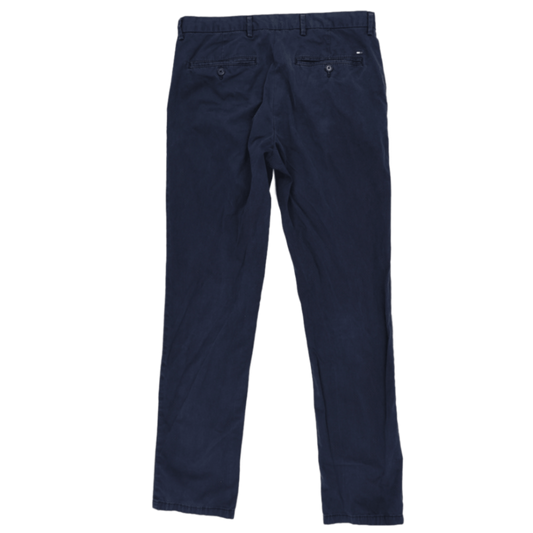 Tommy Hilfiger Navy Slim Fit Chinos Trousers 34W 32L Cotton Blend Mens