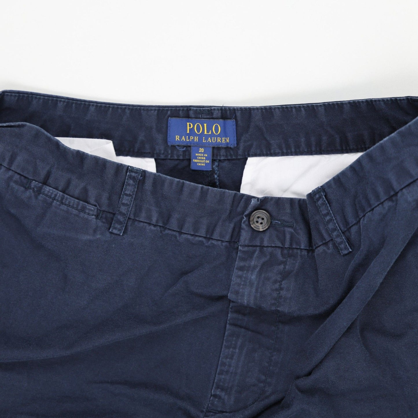 Polo Ralph Lauren Navy Blue Chino Trousers Size 20 100 Percent Cotton