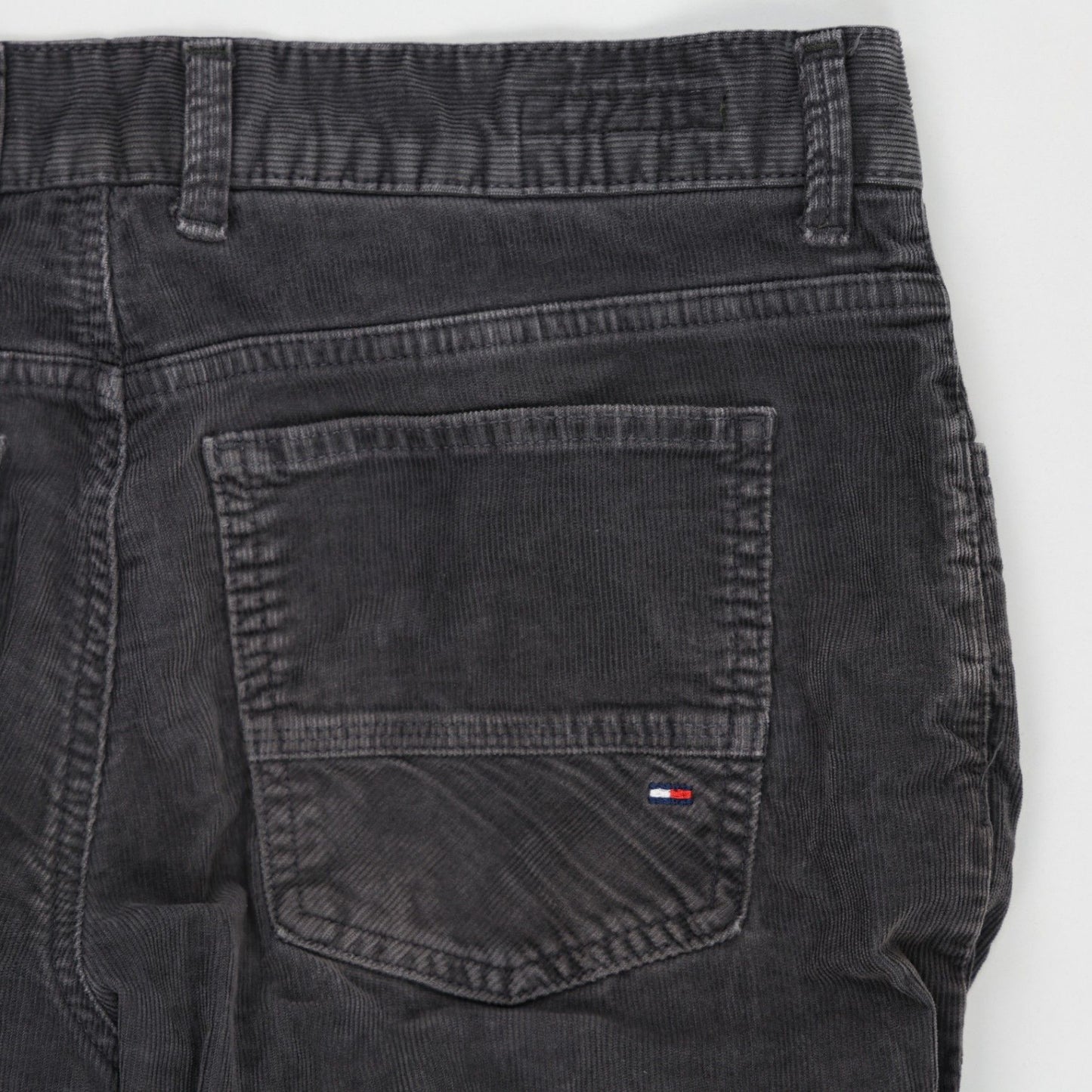 Tommy Hilfiger Mercer Black Corduroy Trousers W32 L32 Regular Fit Cotton for Men