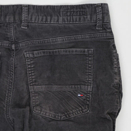 Tommy Hilfiger Mercer Black Corduroy Trousers W32 L32 Regular Fit Cotton for Men