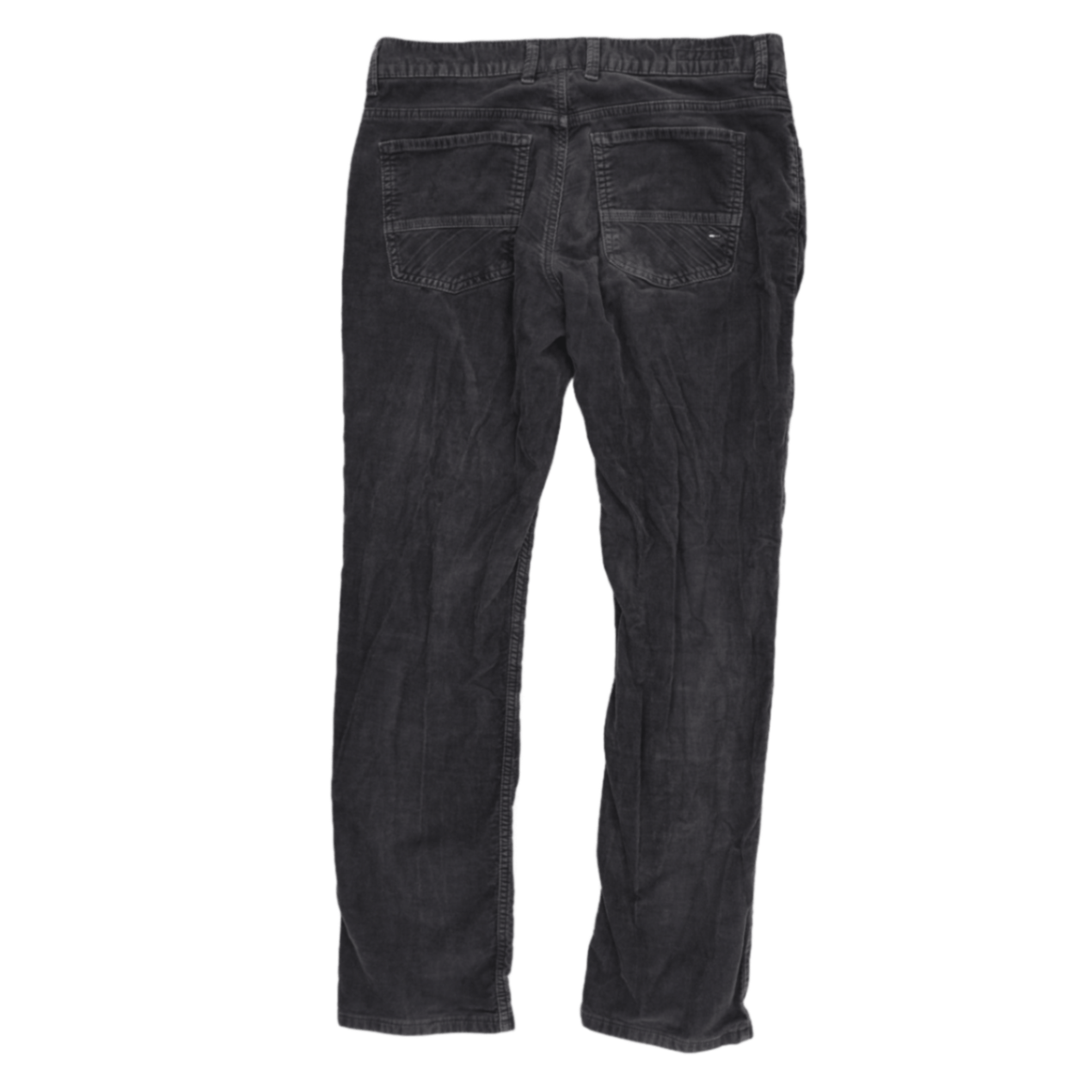 Tommy Hilfiger Mercer Black Corduroy Trousers W32 L32 Regular Fit Cotton for Men