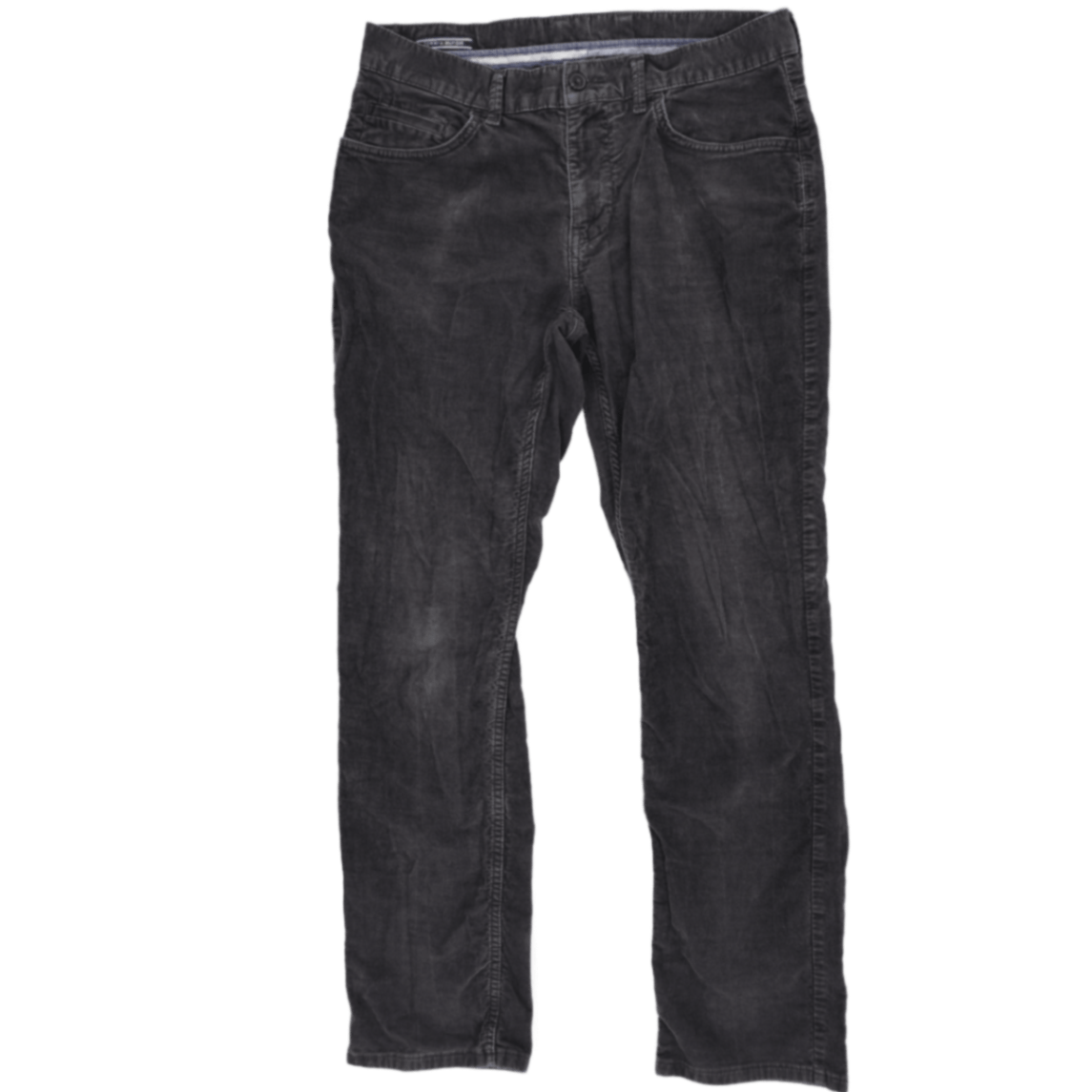 Tommy Hilfiger Mercer Black Corduroy Trousers W32 L32 Regular Fit Cotton for Men