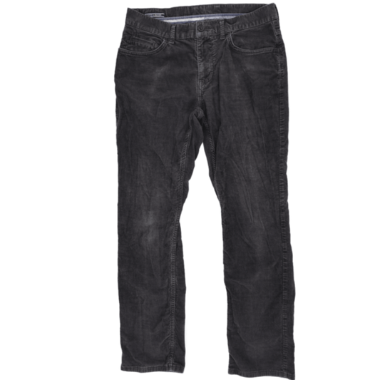 Tommy Hilfiger Mercer Black Corduroy Trousers W32 L32 Regular Fit Cotton for Men