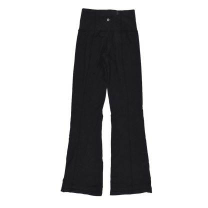 Lululemon Black Groove Flared Yoga Pants Women's Medium 31 Inseam Cotton Blend