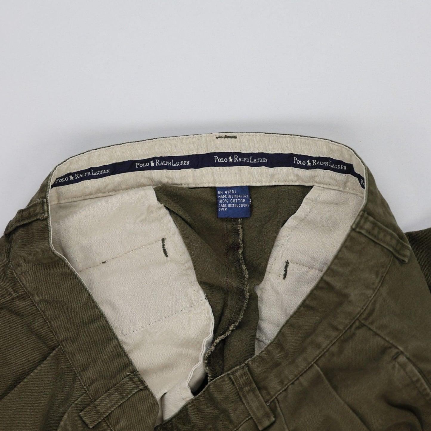 Polo Ralph Lauren Olive Green Chino Trousers 36W 100 Cotton