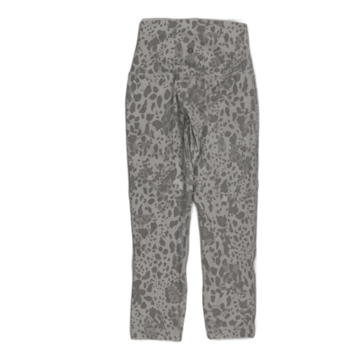 Lululemon High Rise Animal Print Cropped Leggings Grey Black Size 6 Small Polyester Blend