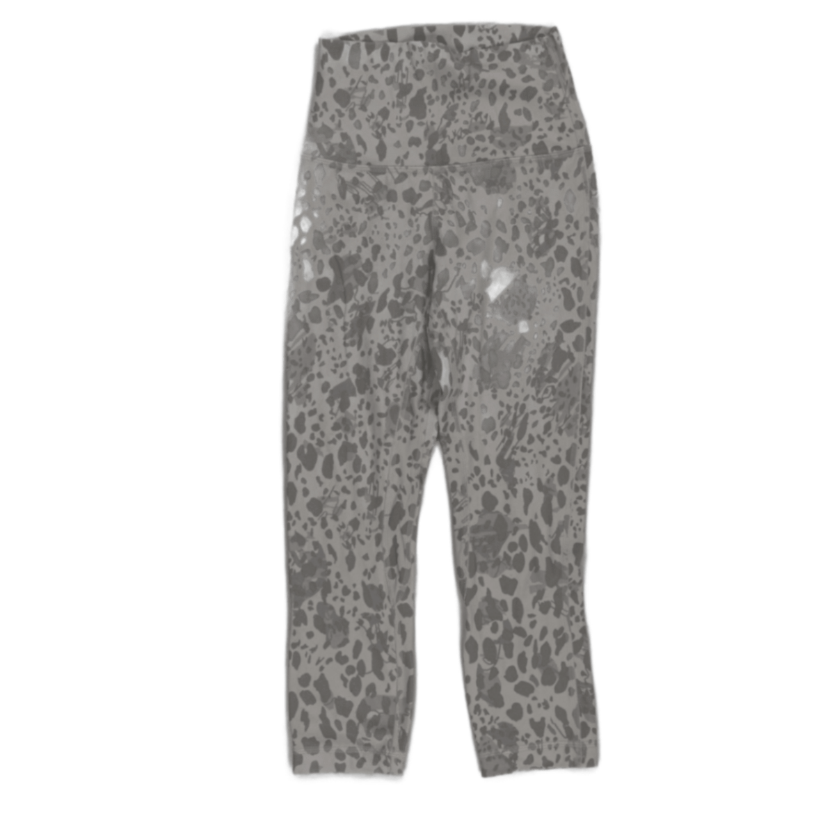 Lululemon High Rise Animal Print Cropped Leggings Grey Black Size 6 Small Polyester Blend