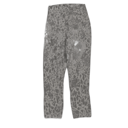 Lululemon High Rise Animal Print Cropped Leggings Grey Black Size 6 Small Polyester Blend