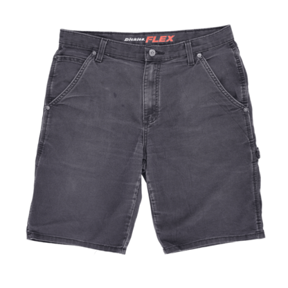 Dickies Flex Regular Fit Work Shorts Charcoal Grey Size 34 98% Cotton 2% Spandex