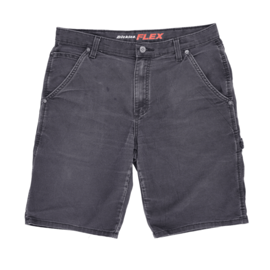 Dickies Flex Regular Fit Work Shorts Charcoal Grey Size 34 98% Cotton 2% Spandex