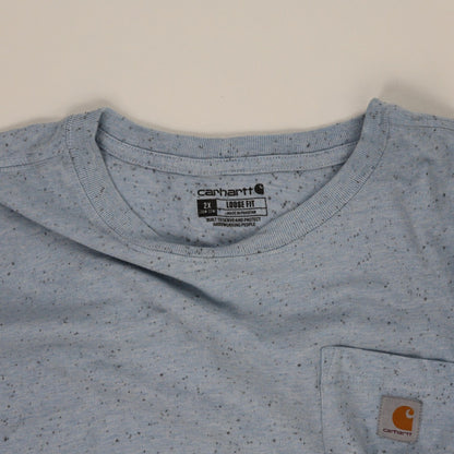 Carhartt Blue Speckled Cotton Loose Fit Pocket T-Shirt 2XL