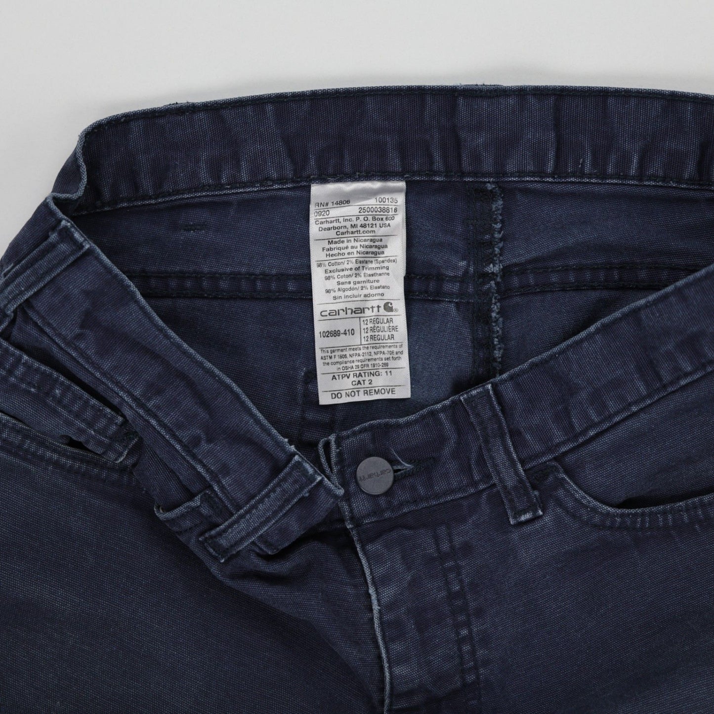 Carhartt Blue Work Trousers 32W 32L Heavyweight Cotton Blend