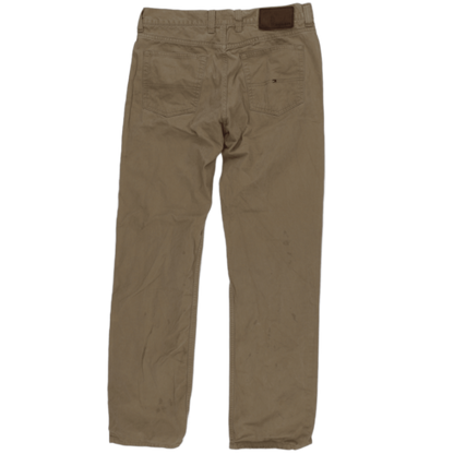 Tommy Hilfiger Beige Cotton Straight Leg Chinos 34x34 Vintage Mens Trousers