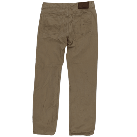 Tommy Hilfiger Beige Cotton Straight Leg Chinos 34x34 Vintage Mens Trousers