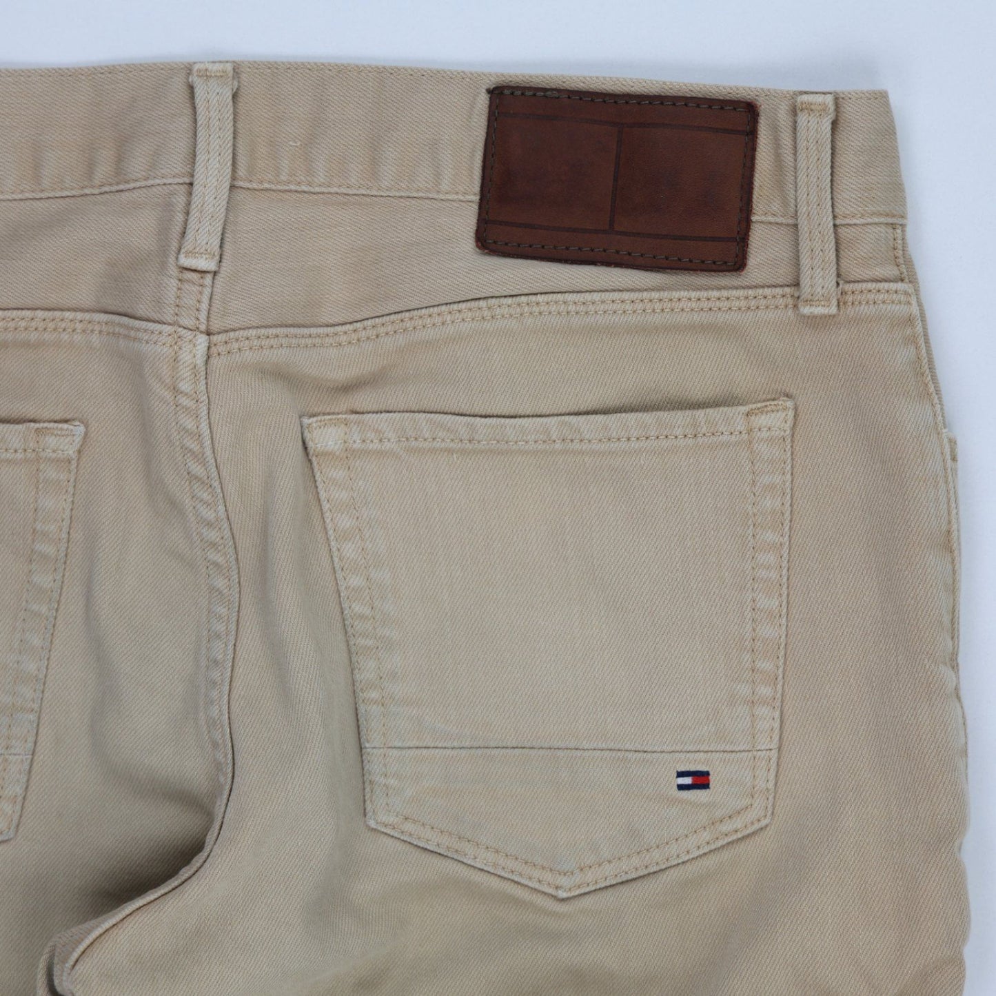Tommy Hilfiger Slim Fit Jeans Beige W31 L32 Cotton Elastane Blend