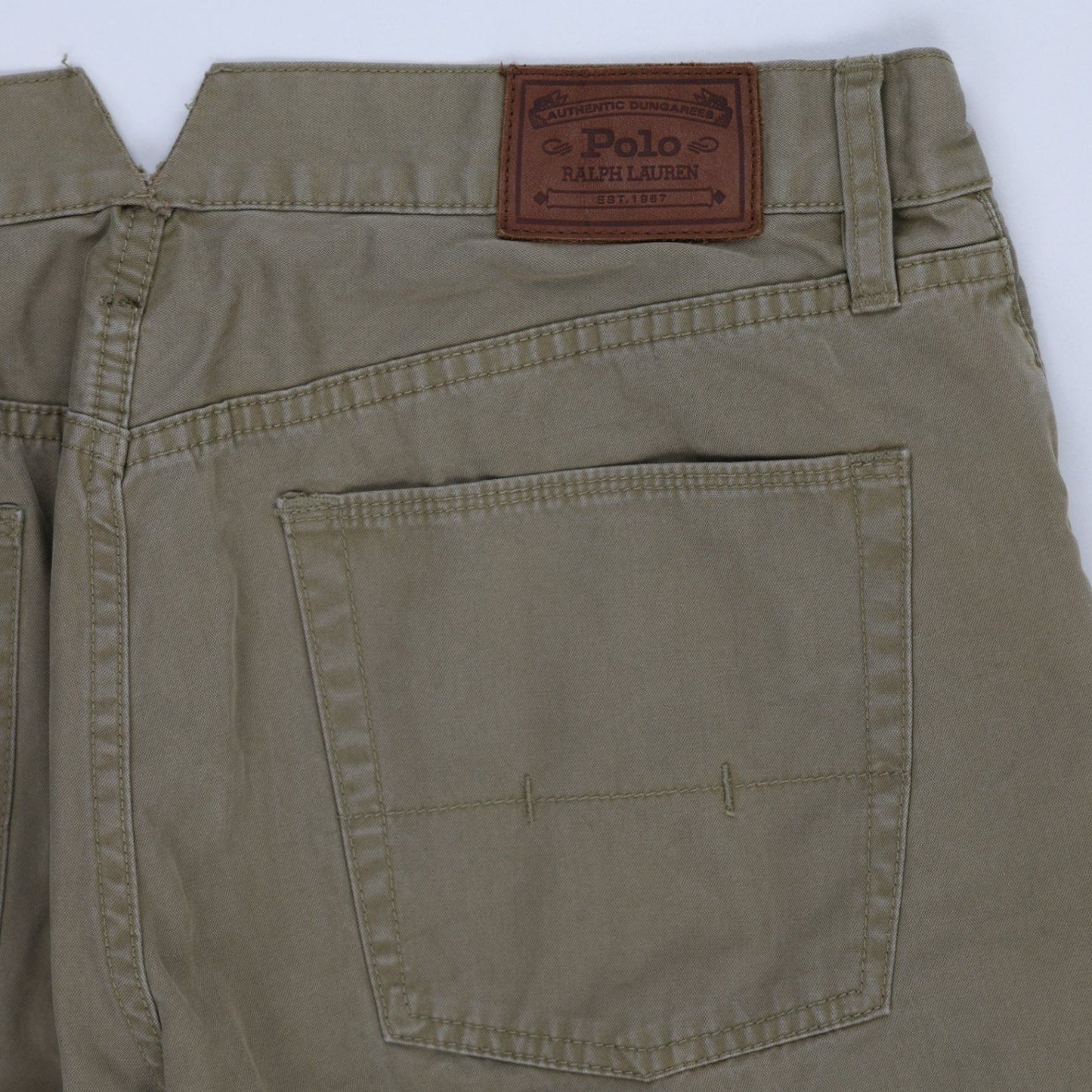 Polo Ralph Lauren Men's Chino Trousers Olive Green W34 L30 100% Cotton