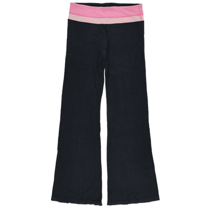 Lululemon Black Pink Yoga Trousers Women's Size 8 Cotton Blend 31in Inseam